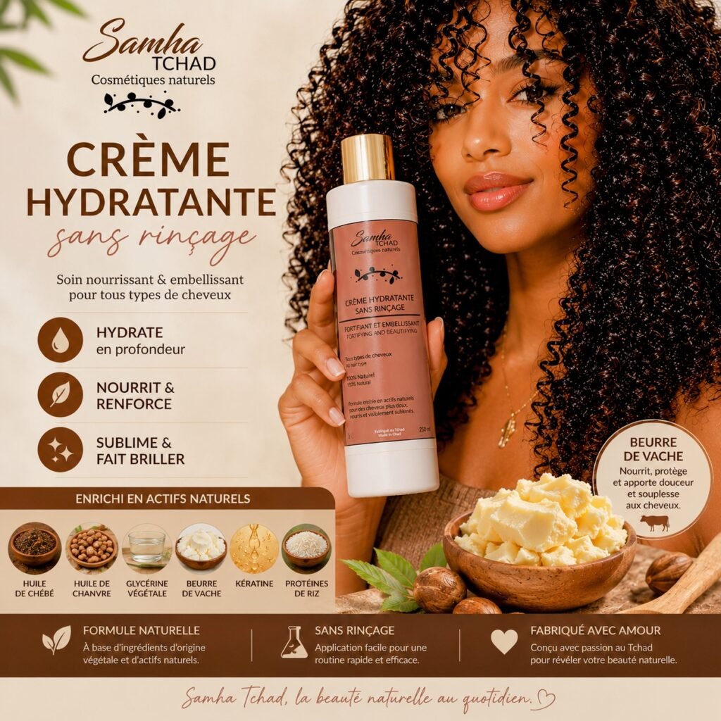 Crème hydratante au Chébé – Samha Tchad Cosmétique