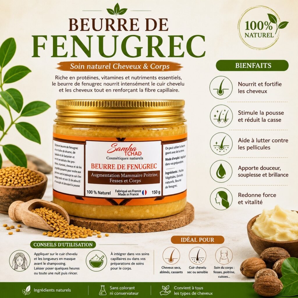 Beurre de Fenugrec – Samha Tchad Cosmétique