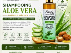 Shampooing aloè vera organique pour cheveux secs 250ml
