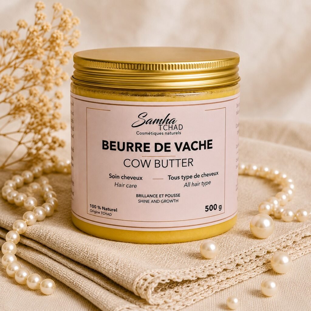 Pot de beurre de vache Samha Tchad pour le soin des cheveux