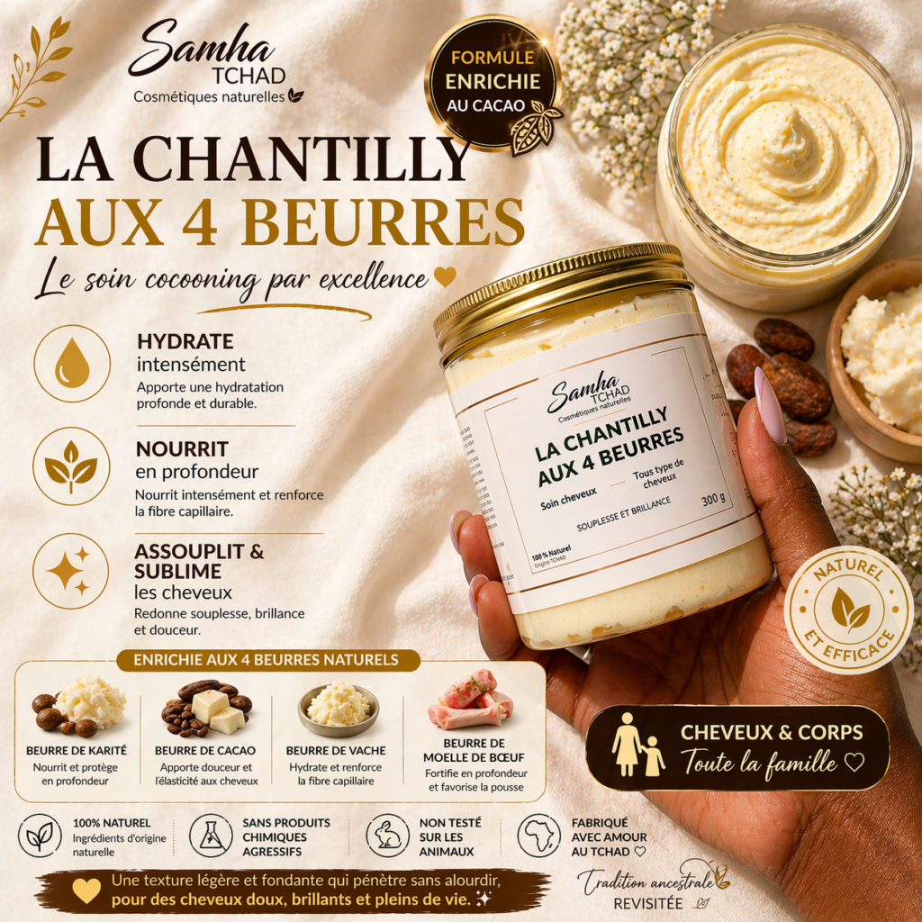 La Chantilly aux 4 beurres – Samha Tchad Cosmétique